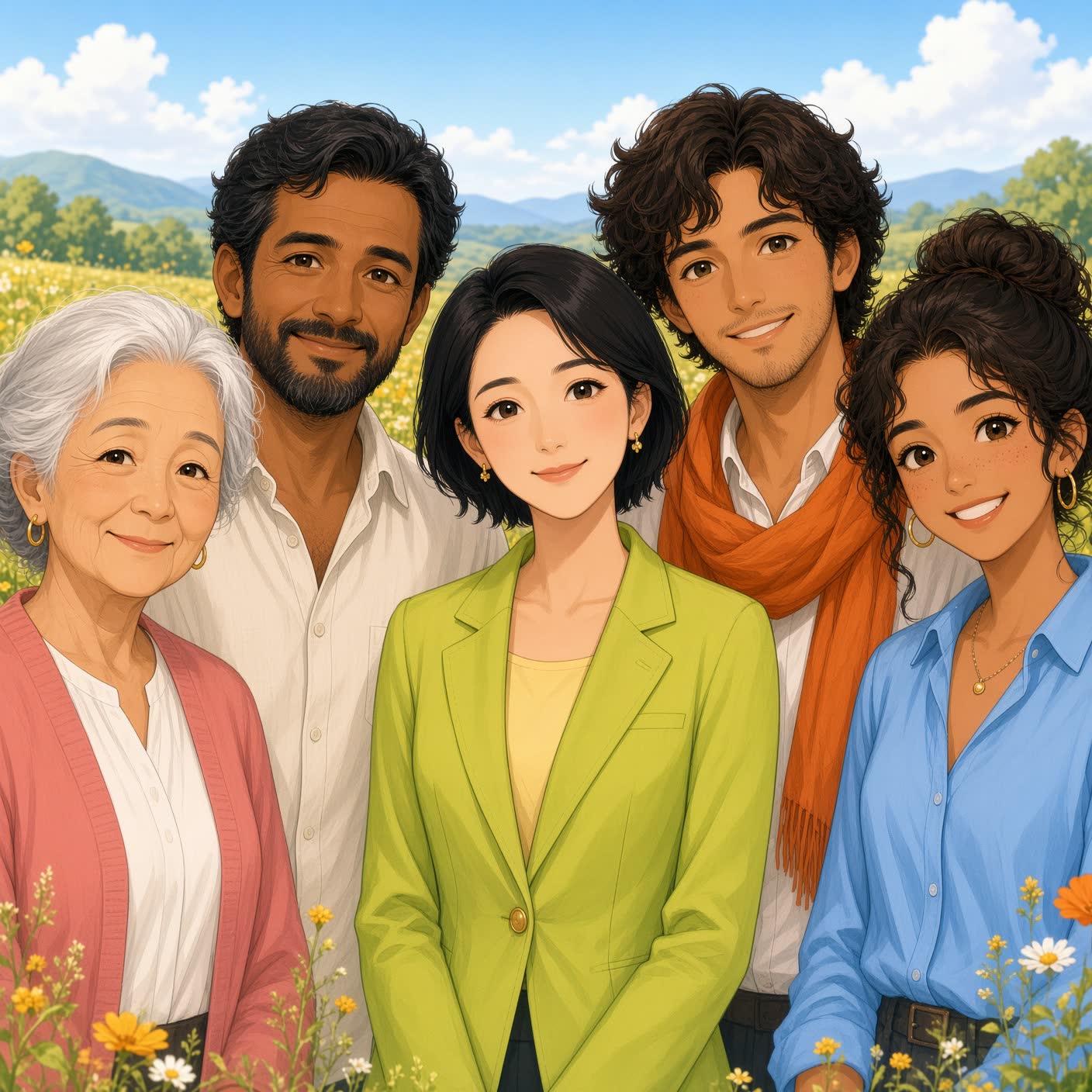 老若男女の五人の案内役