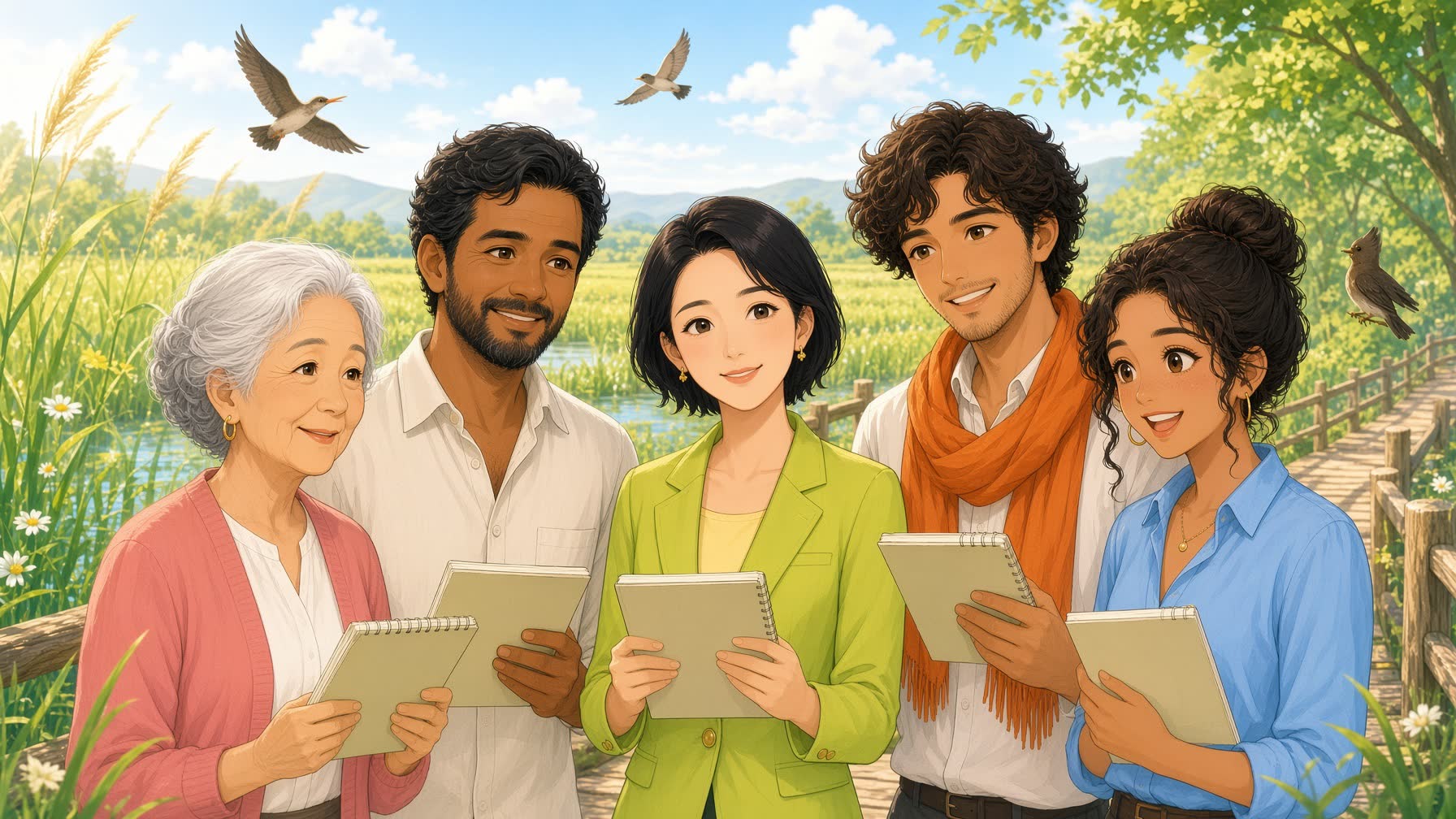 老若男女の五人の案内役